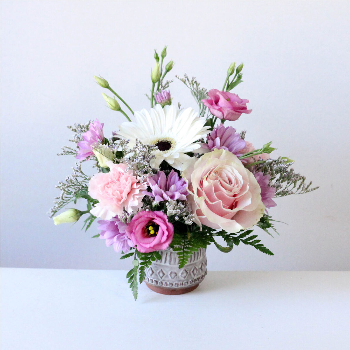 Piglet Pink & Purple Floral Arrangement