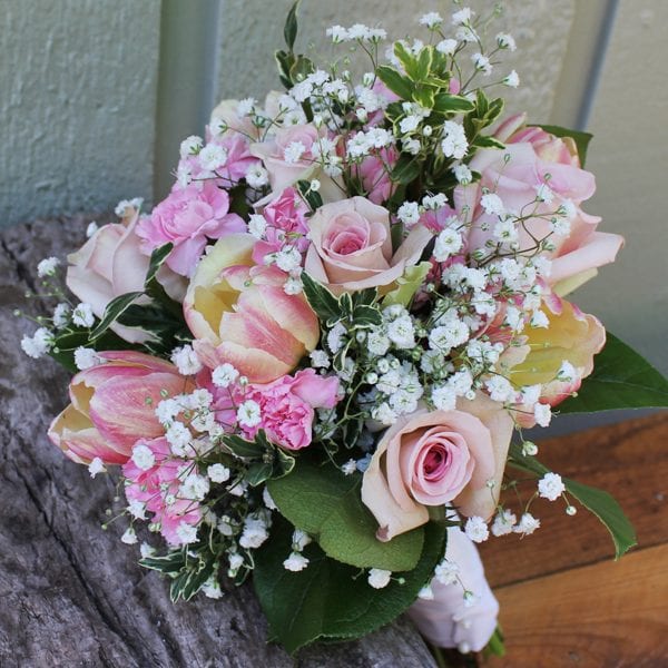 Pale Pink Bridal Bouquet in soft pinks.