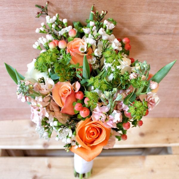 Peach and Cream Bridal Bouquet